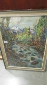 A framed and glazed modern painting signed but indistinct, dated 11-5-66.
