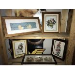 4 framed 3D flower pictures & 1 other