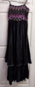 Black evening gown with decorative sequined bodice â€“ size 12