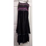 Black evening gown with decorative sequined bodice â€“ size 12