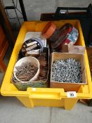 A large crate of nails etc.