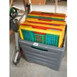 A folding trolley basket,