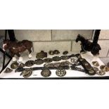 A selection of mainly 19th century horse brasses etc.