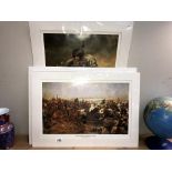 4 military prints including The Napoleonic war, 67cm x 48cm, 63cm x 49cm, 50cm x 68cm,