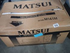 A new Matsui microwave oven.