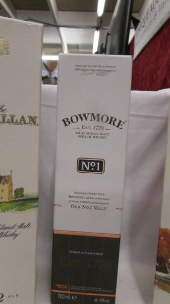 Three bottles of whisky - 2 x Macallan single highland malt scotch whisky and Bowmore Islay single - Image 3 of 16