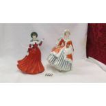 Two Royal Doulton figurines, Noelle HN2179 and Winters Day HN4589.