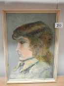 A good painting on board of a young lady by J Sargeant. 27 x 38 cm.