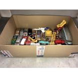 A large box of play worn Dinky & Corgi Die cast vehicles