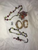 3 vintage necklaces & 2 bracelets