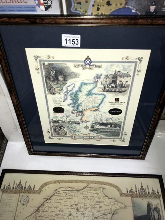 11 framed prints of old maps, some glazed, various sizes and locations, including Yorkshire, Glos, - Image 11 of 13