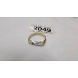 A 14ct gold gentleman's diamond set ring, size R half, 4.6 grams.