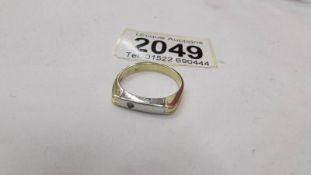 A 14ct gold gentleman's diamond set ring, size R half, 4.6 grams.