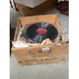 A quantity of 78 rpm records.