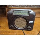 A vintage bakelite radio.