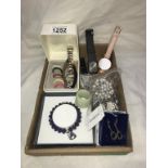 A mixed lot of costume jewellery & watches