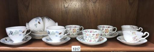 2 bone china cups & saucers,