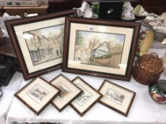 4 framed & glazed Lincoln prints, 3 signed,