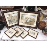 4 framed & glazed Lincoln prints, 3 signed,
