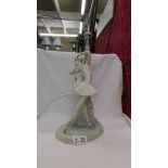 A Lladro ballerina table lamp base.