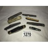 8 old pocket knives/penknives