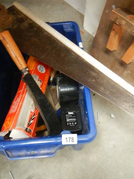 A box of tools and a drill sharpener. - Image 2 of 2