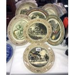 7 vintage Adams collectable/cabinet plates