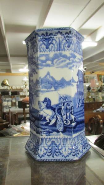 Three Cauldon blue and white vases and bowl. - Image 2 of 5