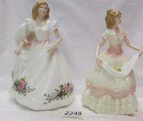 Two Royal Doulton figurines - Joanne HN 3422 and Nicole HN 3421.