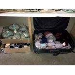 A large quantity of knitting & rug making wool