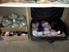 A large quantity of knitting & rug making wool