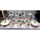 A large lot of vintage J & G Meakin poppy pattern crockery,