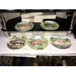 A collection of 5 Royal Doulton plates from 'The pigs in bloom' series including Campion, Buttercup,
