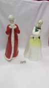 Two Royal Doulton figurines - Wintertime HN3060 and Springtime HN3033.