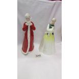 Two Royal Doulton figurines - Wintertime HN3060 and Springtime HN3033.