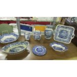 Eight pieces of Mason's blue and white table ware.