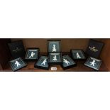 8 boxed porcelain sculptures in frames by Royal Hampshire Art Studio