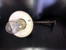 A 1930's Industrial outdoor light with original enamel and glass.