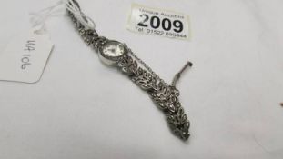 A vintage sterling silver ladies cocktail watch.