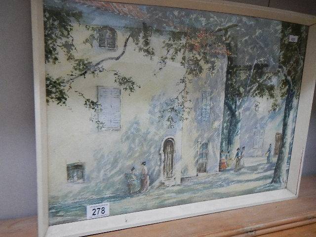 A good framed and glazed mid 20th century watercolour, signed but indistinct. 54 x 38 cm. - Image 4 of 7