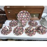 A Royal Winton Florence pattern floral teaset ****Condition report**** Large cake