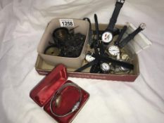 A quantity of vintage wristwatches including 2 x 1930's silver cased,