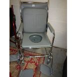 A commode chair.