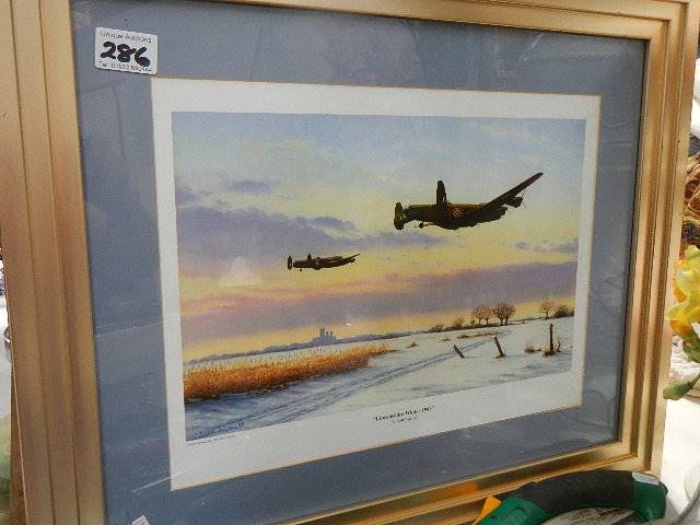 A print entitled 'Lincolnshire Winter 1943' by Keith Arnold.