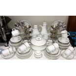 A 94 piece 'Eschenbach' Bavarian dinner & tea set including 6 silver plate dessert dishes & 6