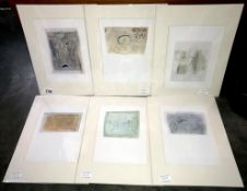 Ben Nicholson (1894-1982) collection of 6 x modernist abstract prints circa 1974.