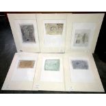 Ben Nicholson (1894-1982) collection of 6 x modernist abstract prints circa 1974.