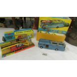 A Corgi Major gift set racing car transporter with 3 racing cars together with a boxed working