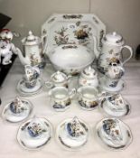 A 28 piece Wedgwood 'Lotus' coffee set with large meat platter & large bowl etc.