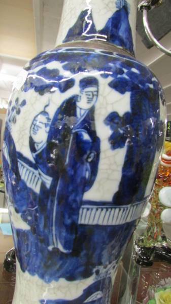 An Oriental blue and white vase. - Image 2 of 3
